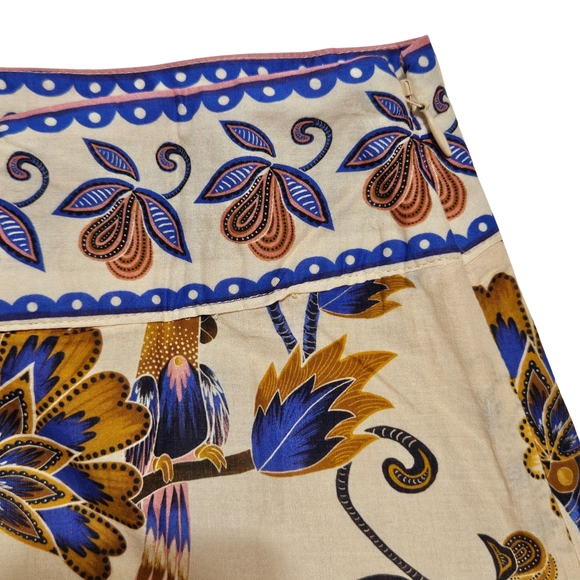 Farm Rio Ainika Floral Mini Skirt Cream Women XS Side Zipper Vacation NWT - Picture 3 of 5